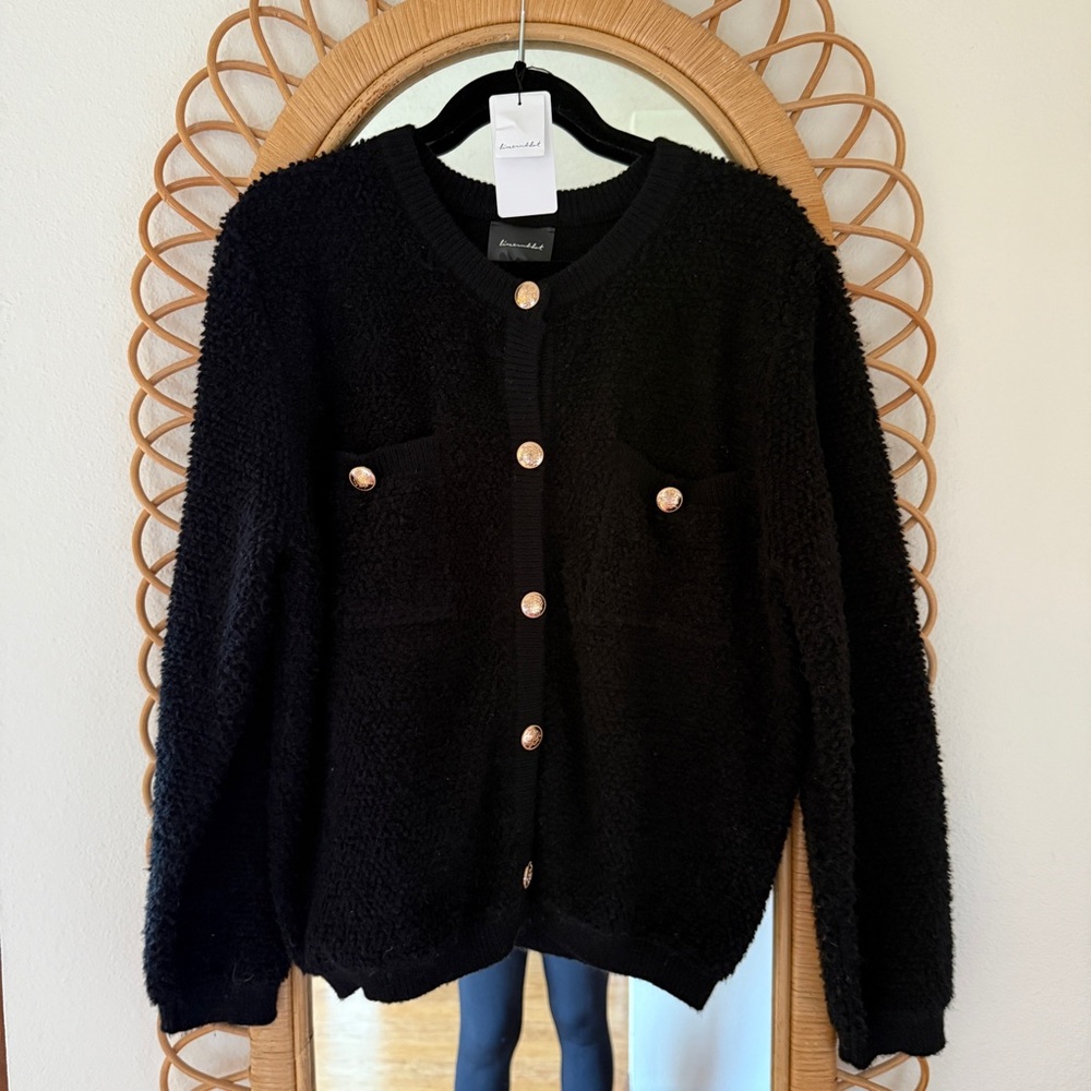 Line & Dot Khloe Boucle Cardigan, Large